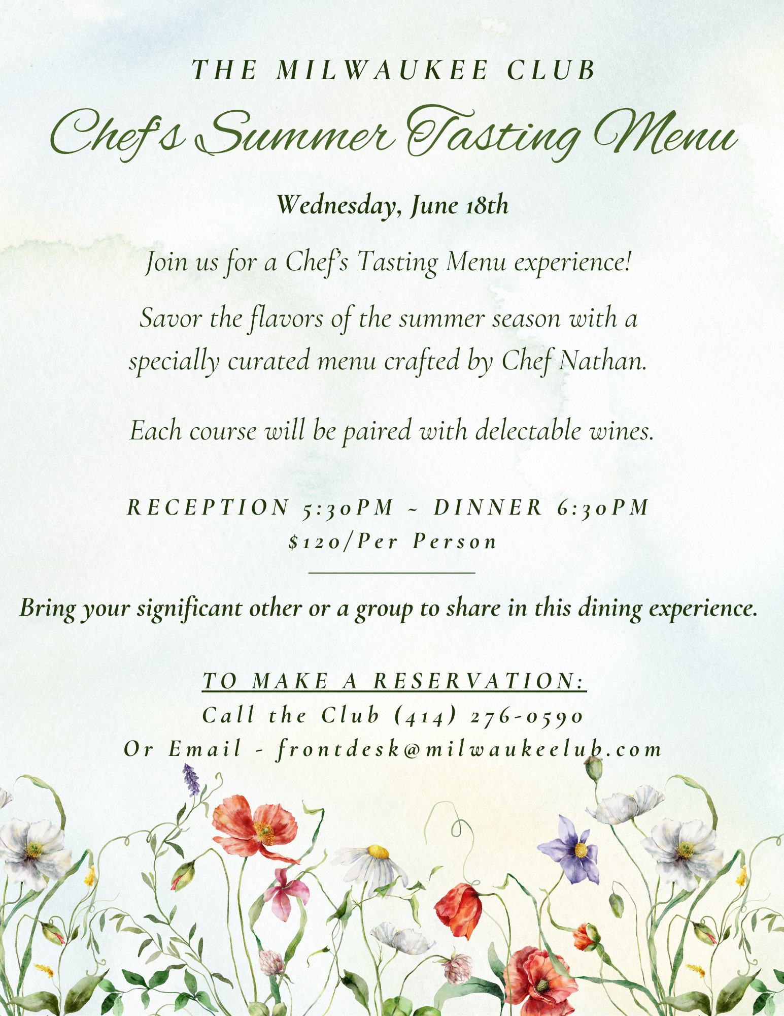 Chef’s Summer tasting